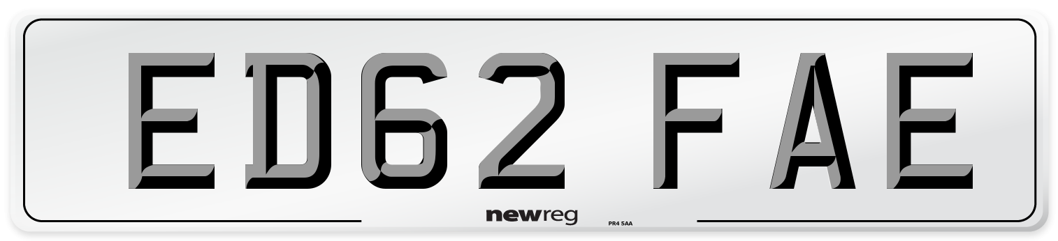 ED62 FAE Number Plate from New Reg